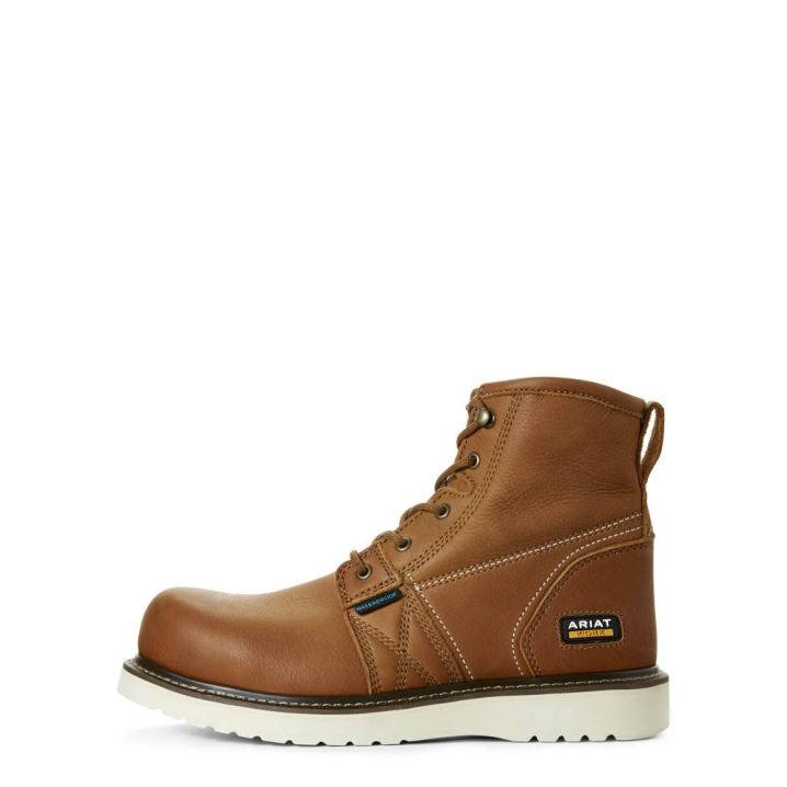 Ariat Rebar Wedge 6" Waterproof Work Boot Zlate | IDNwEBfI