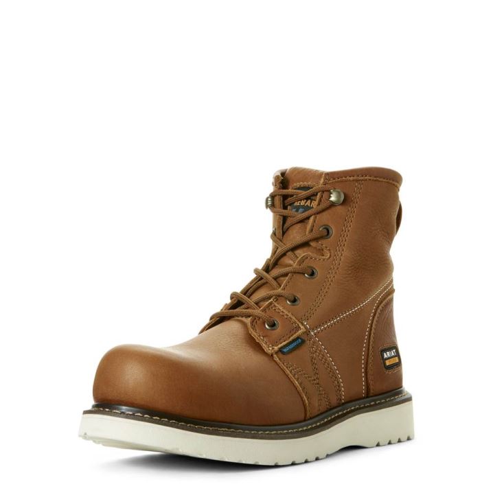 Ariat Rebar Wedge 6" Waterproof Work Boot Zlate | IDNwEBfI