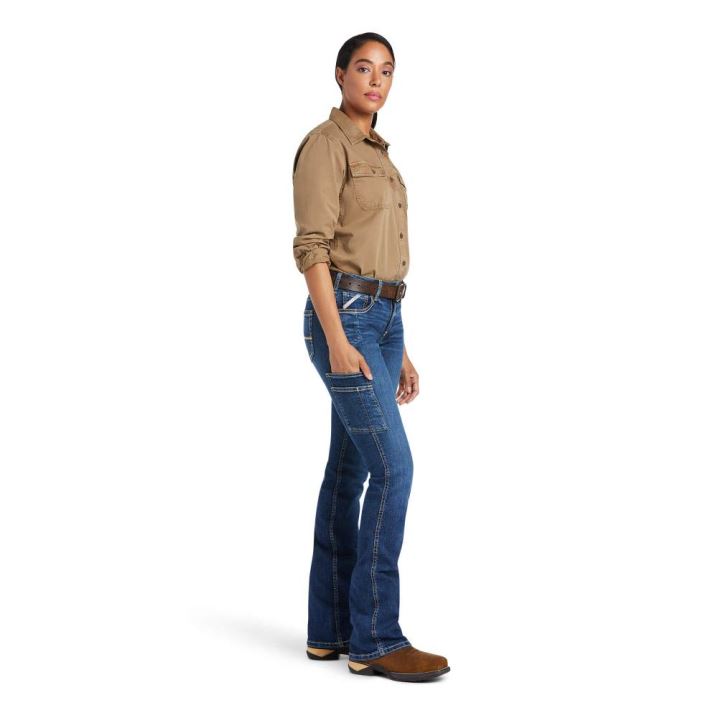 Ariat Rebar Work Flex Perfect Rise Riveter Boot Cut Jean Pilar | PHzaL10d