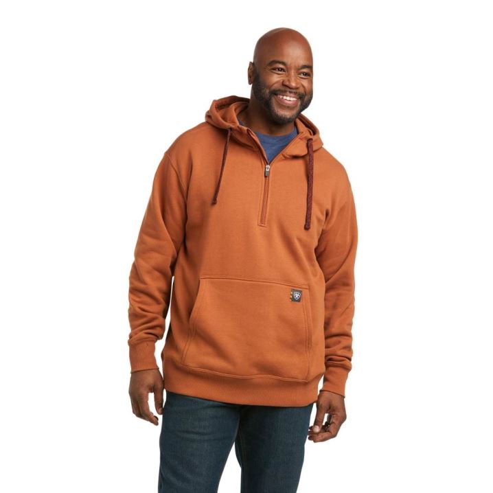 Ariat Rebar Workman 1/4 Zip Hoodie Bakrene | 0s1PkO74