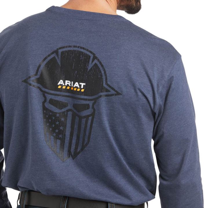 Ariat Rebar Workman Full Coverage T-Shirt Slate Heather | Jd6cto3x