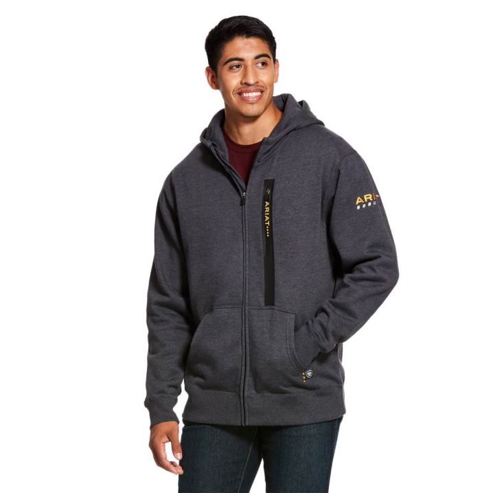 Ariat Rebar Workman Full Zip Hoodie Sive | yBJXATAY