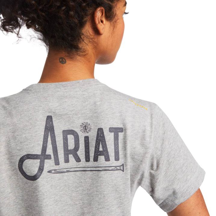 Ariat Rebar Workman Grafične Ariat Logo T-Shirt Sive | jNTc3AOu