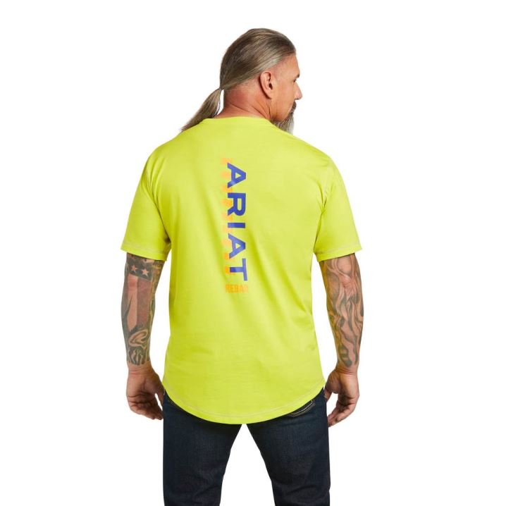 Ariat Rebar Workman Logo T-Shirt Sulphur Spring | ce8Ffm6h