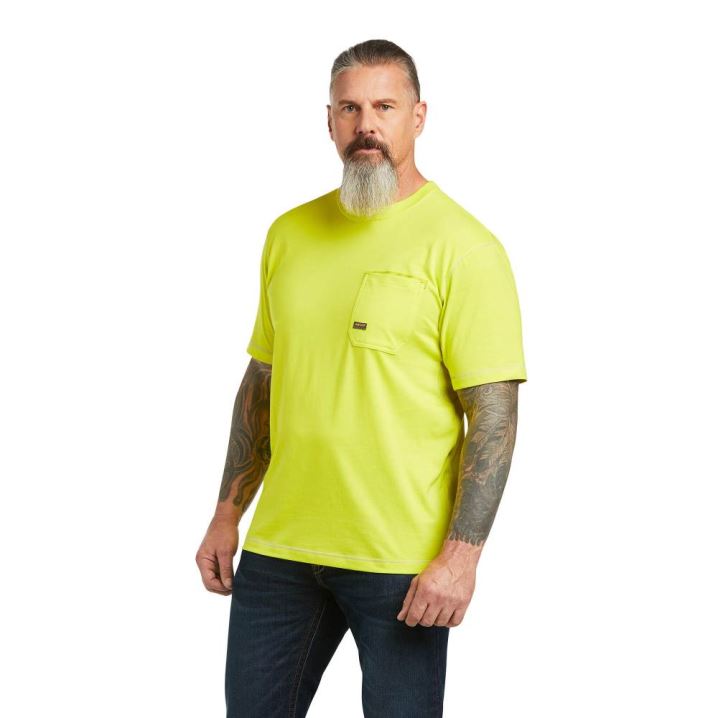 Ariat Rebar Workman Logo T-Shirt Sulphur Spring | ce8Ffm6h