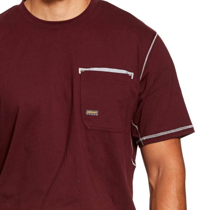 Ariat Rebar Workman T-Shirt Malbec | AjufNwqa