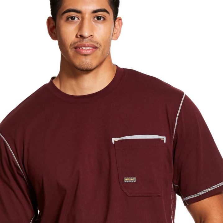 Ariat Rebar Workman T-Shirt Malbec | AjufNwqa