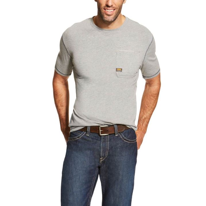 Ariat Rebar Workman T-Shirt Sive | ROczW3LY