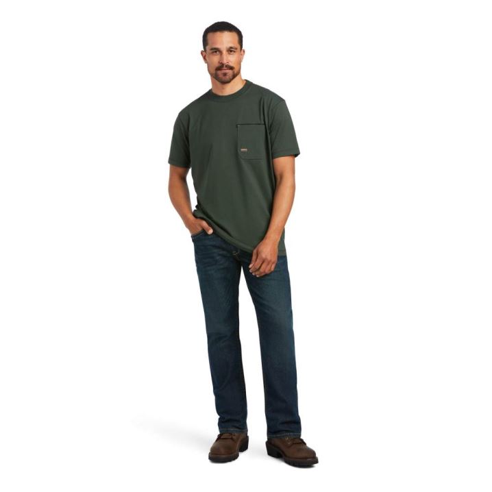 Ariat Rebar Workman T-Shirt Temno | eDKLSCoN