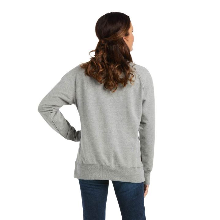 Ariat Rebar Workman Washed Fleece Sweatshirt Sive | P8Ok7Wtp