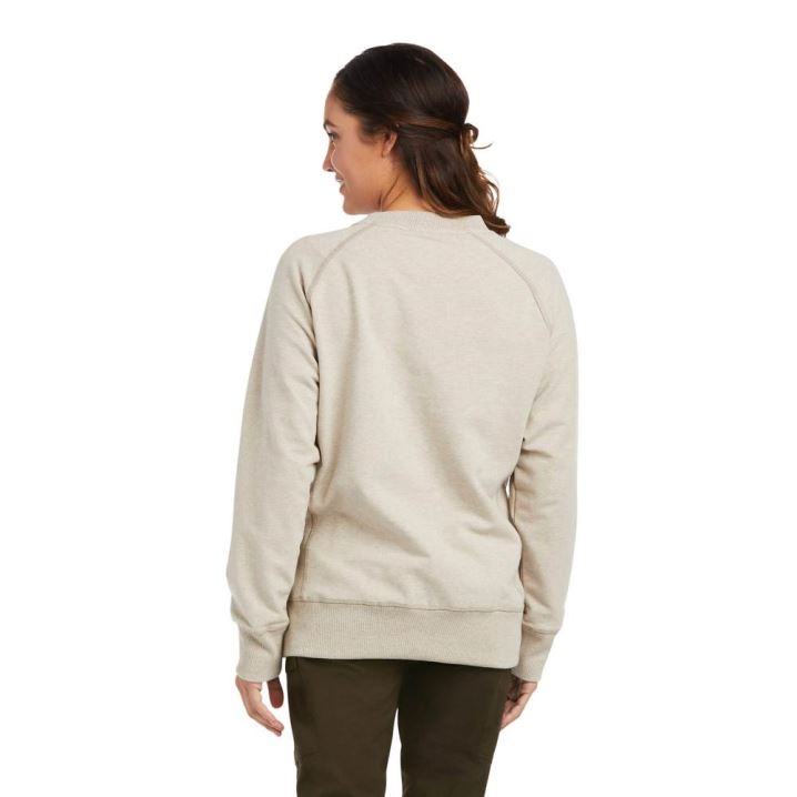 Ariat Rebar Workman Washed Fleece Sweatshirt Oatmeal Heather | chRhvnNw