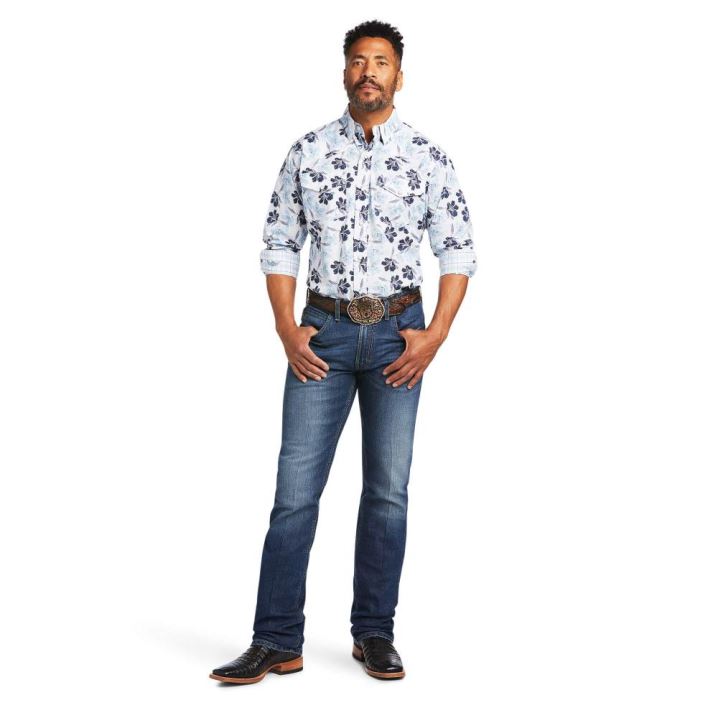 Ariat Relentless Adamant Stretch Classic Fit Snap Shirt Bele | N8WFwdkl