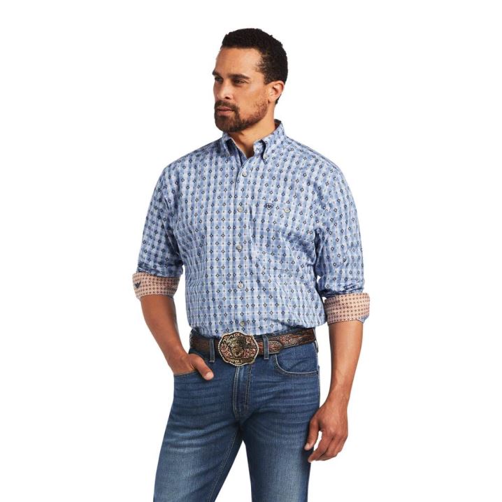 Ariat Relentless Concrete Stretch Classic Fit Shirt Modre | 3bQK5tQV