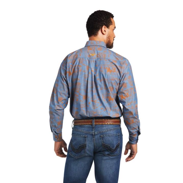 Ariat Relentless Cordage Stretch Classic Fit Shirt Modre | y9VxlCZI