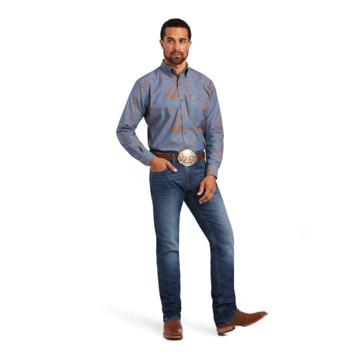 Ariat Relentless Cordage Stretch Classic Fit Shirt Modre | y9VxlCZI