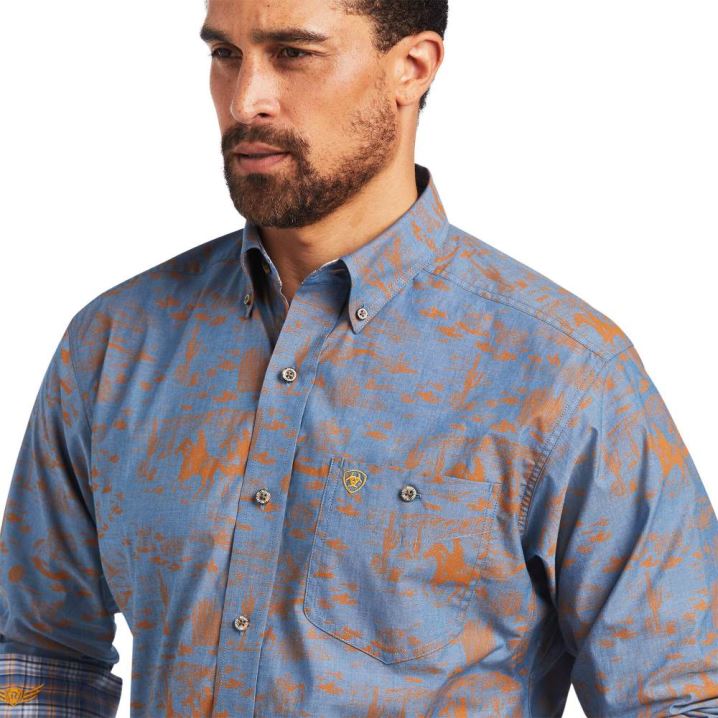 Ariat Relentless Cordage Stretch Classic Fit Shirt Modre | y9VxlCZI