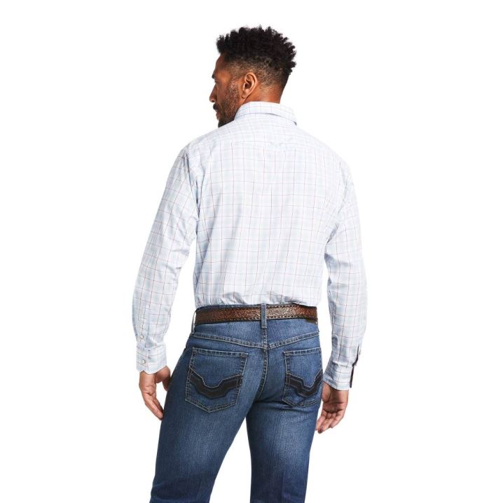 Ariat Relentless Ferric Stretch Classic Fit Snap Shirt Bele | QXhSTsEu