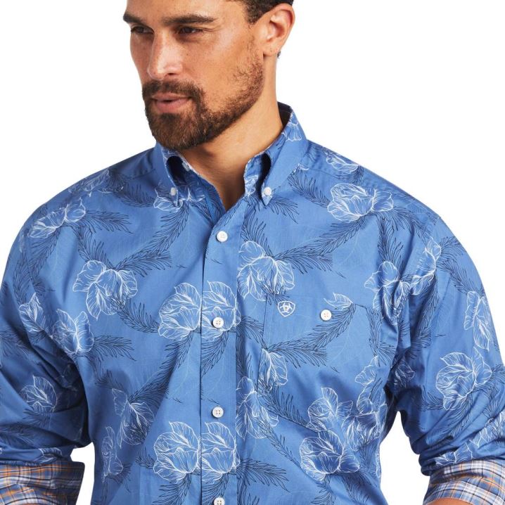 Ariat Relentless Headway Stretch Classic Fit Shirt Modre | ROXIsQcK