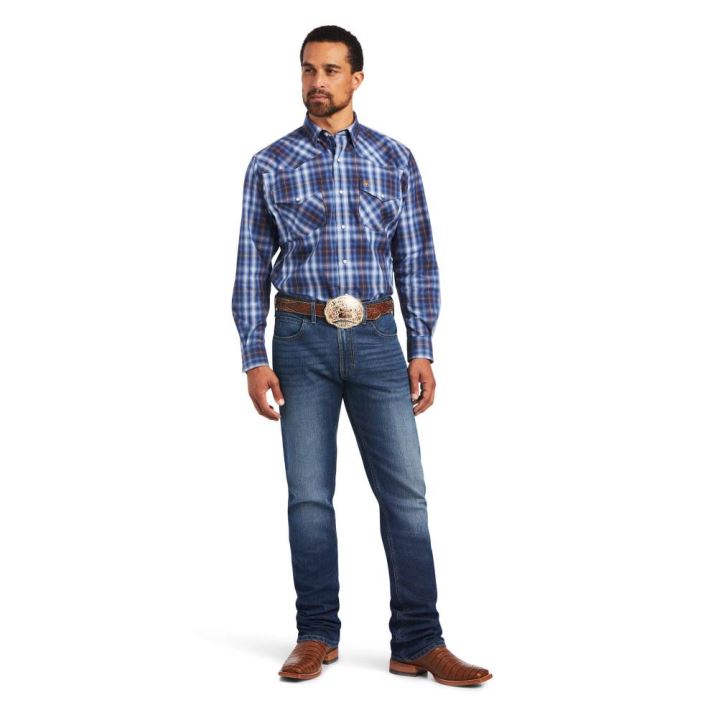 Ariat Relentless Inexorable Stretch Classic Fit Snap Shirt Modre | uvd3IC6h