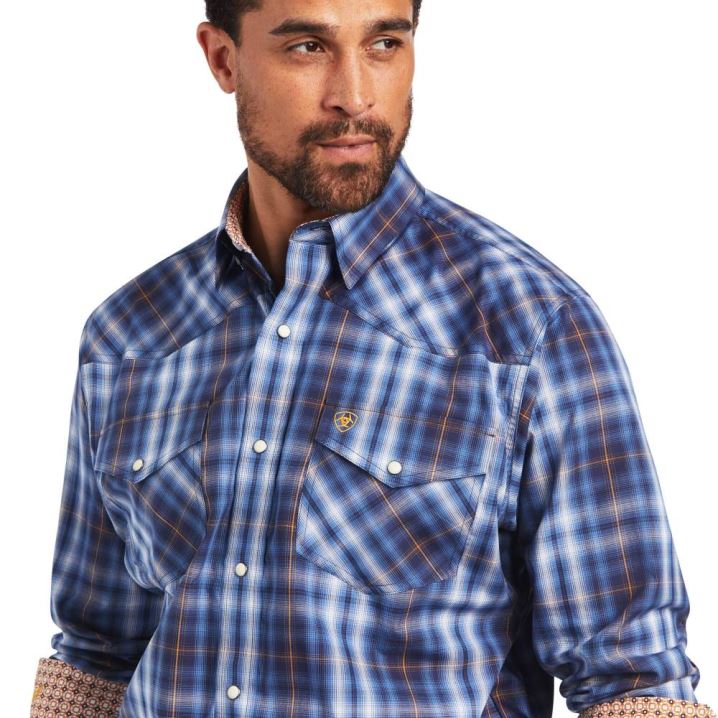 Ariat Relentless Inexorable Stretch Classic Fit Snap Shirt Modre | uvd3IC6h