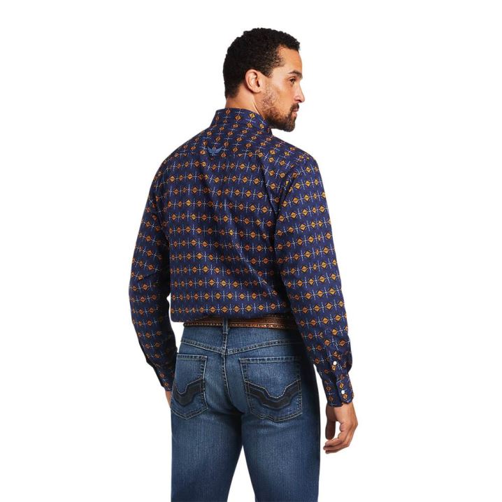 Ariat Relentless Steeled Stretch Classic Fit Snap Shirt Temno Modre | 9ToXIrqI