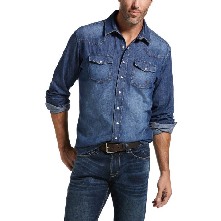 Ariat Retro Fit Denim Shirt Sive | WqC4F0Ke