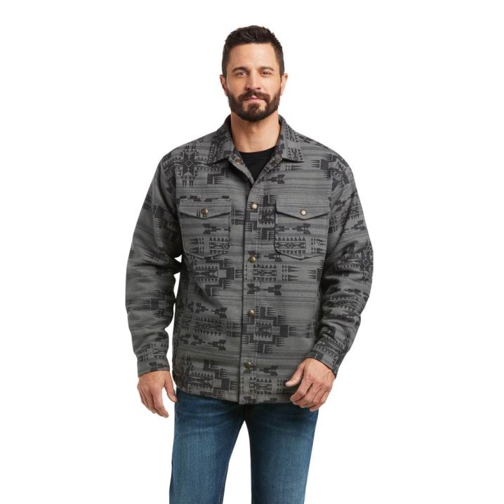 Ariat Retro Halderman Insulated Shirt Jacket Temno Sive | W6SwIbqX