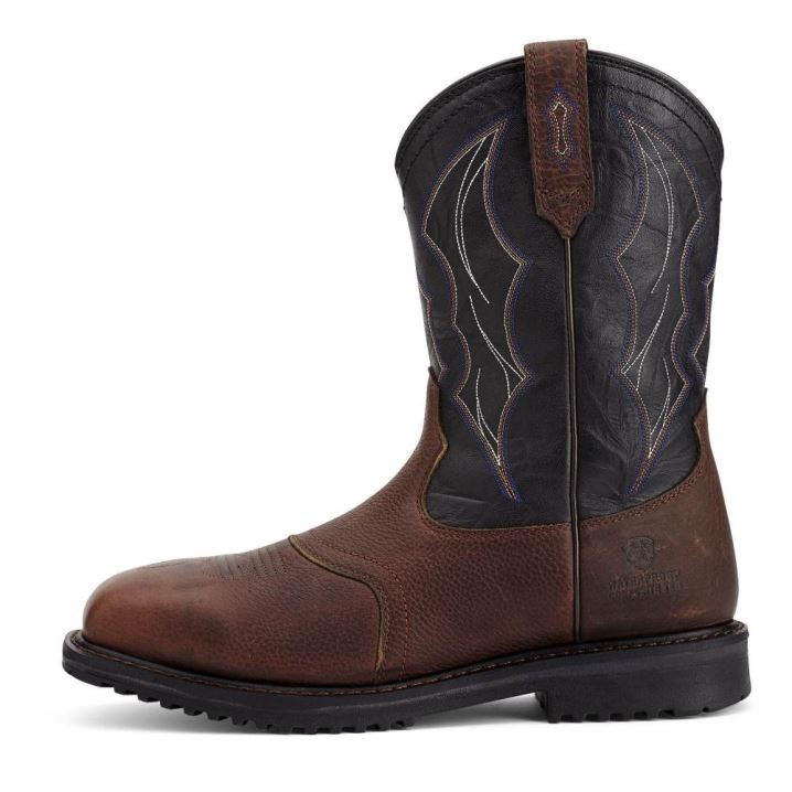 Ariat RigTek Wide Square Toe Waterproof Composite Toe Work Boot Rjave | eJwEwkkz