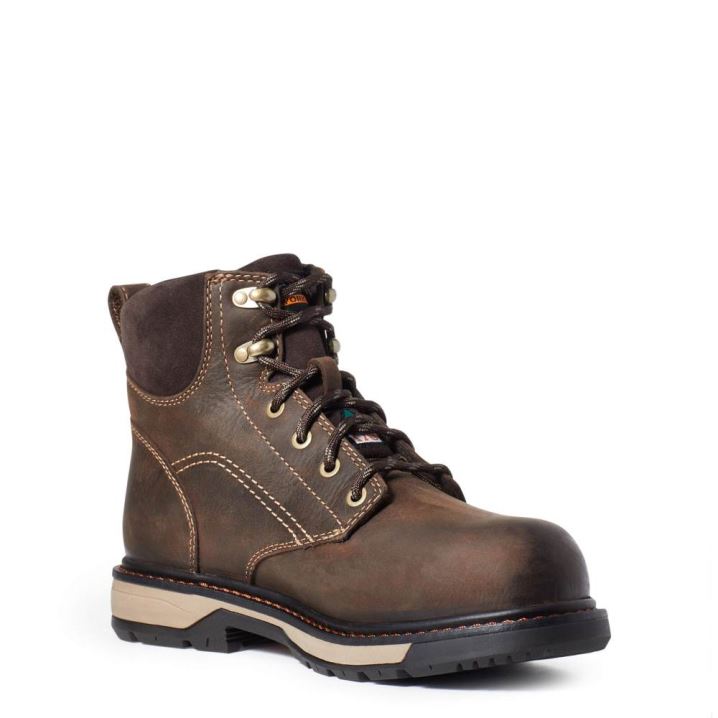 Ariat Riveter 6" CSA Waterproof Composite Toe Work Boot Temno Rjave | hNykt6QE