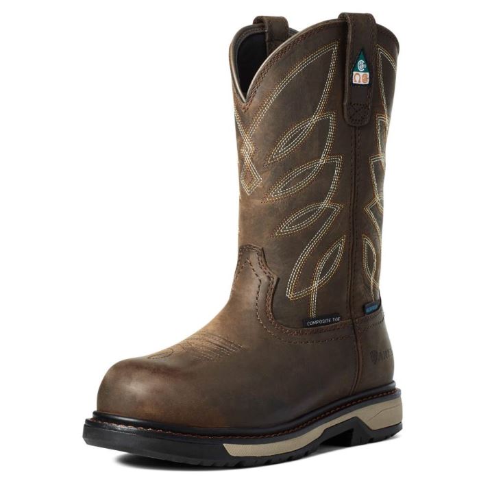 Ariat Riveter CSA Waterproof Composite Toe Work Boot Temno Rjave | bESwyjlE