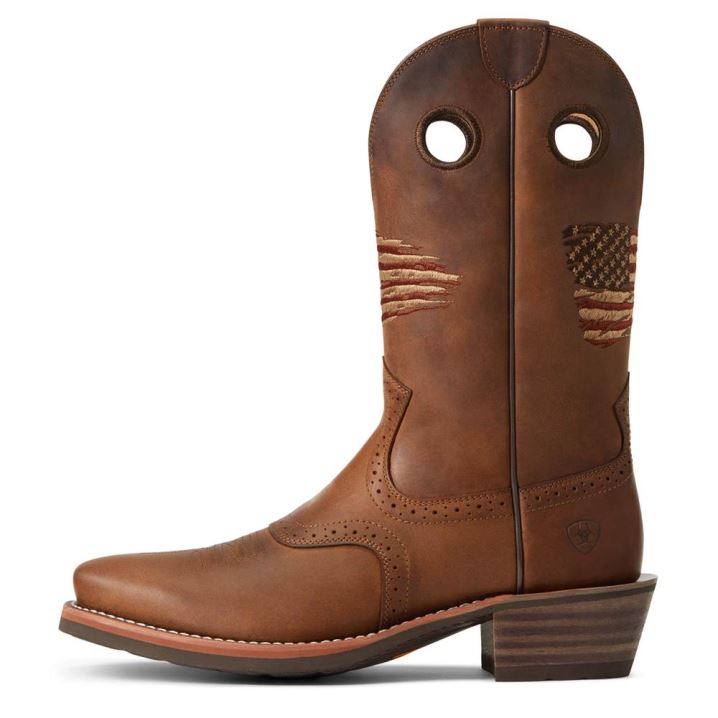 Ariat Roughstock Patriot Western Boot Rjave | q9ArWf76