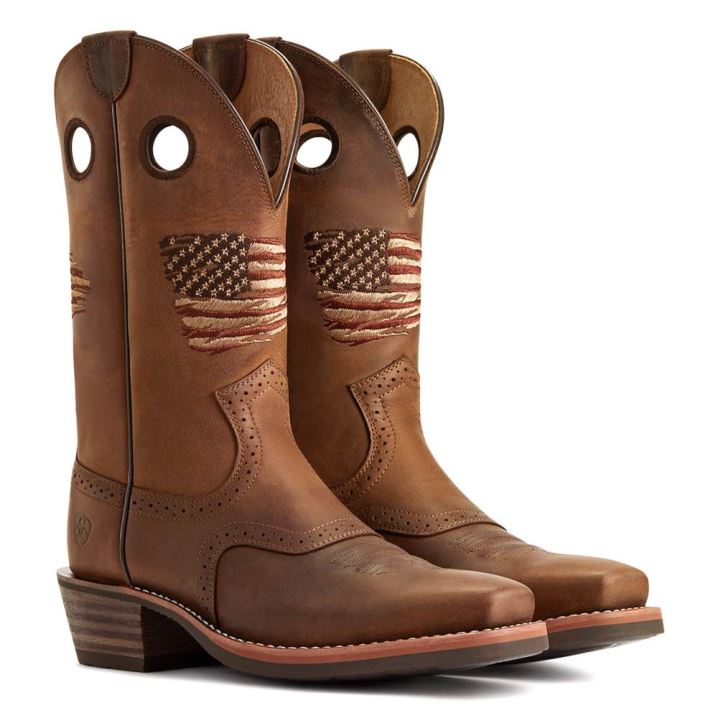 Ariat Roughstock Patriot Western Boot Rjave | q9ArWf76