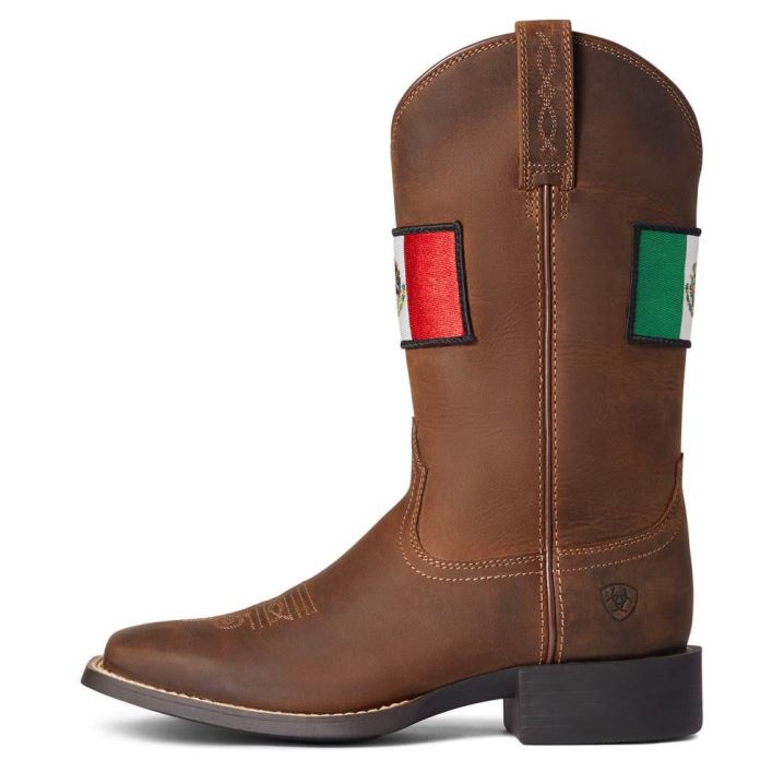 Ariat Round Up Orgullo Mexicano Western Boot Rjave | tBhzYQxS