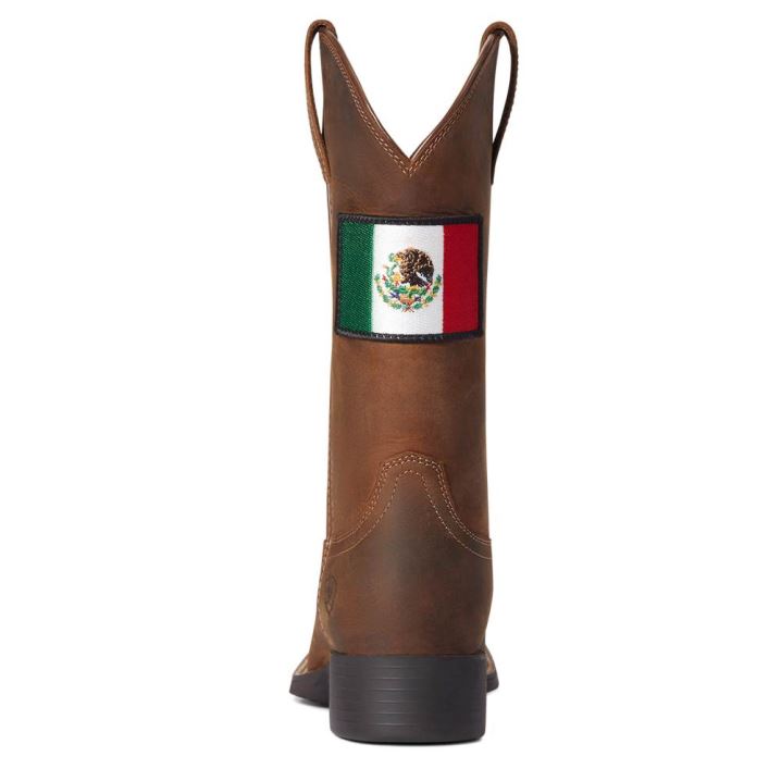 Ariat Round Up Orgullo Mexicano Western Boot Rjave | tBhzYQxS