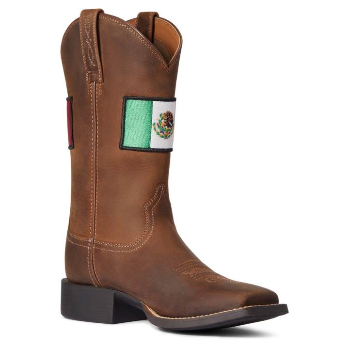 Ariat Round Up Orgullo Mexicano Western Boot Rjave | tBhzYQxS