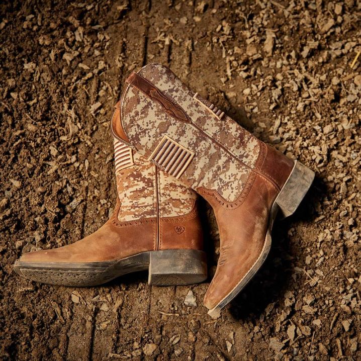 Ariat Round Up Patriot Western Boot Rjave | 0pKwAlpr