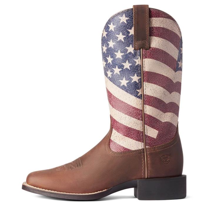 Ariat Round Up Patriot Western Boot Rjave | Tl0xXWsb