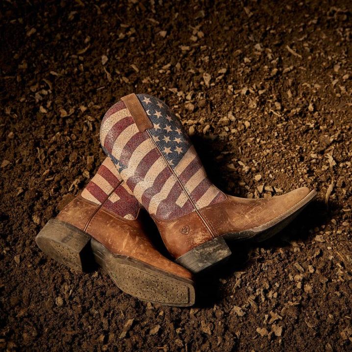 Ariat Round Up Patriot Western Boot Rjave | Tl0xXWsb