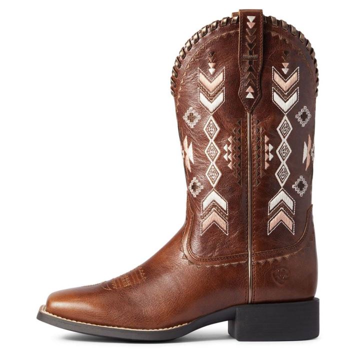 Ariat Round Up Skyler Western Boot Rjave | TolmL19K