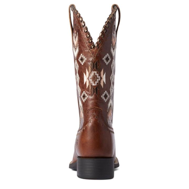 Ariat Round Up Skyler Western Boot Rjave | TolmL19K