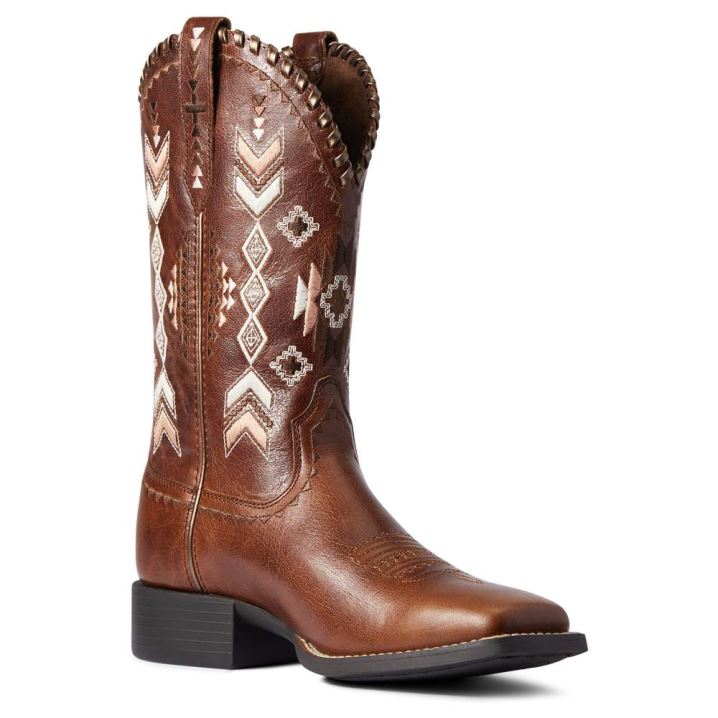 Ariat Round Up Skyler Western Boot Rjave | TolmL19K