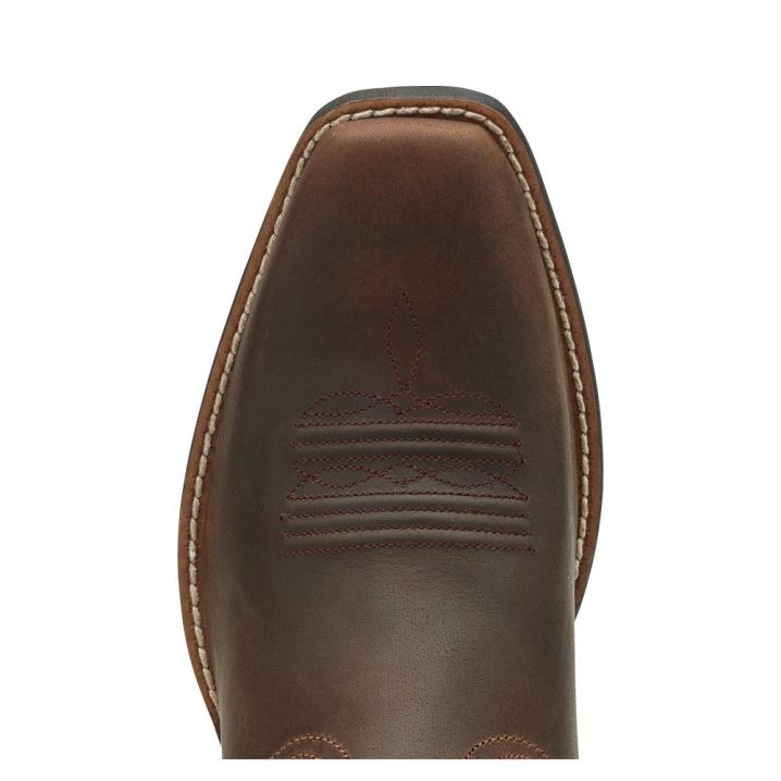 Ariat Round Up Square Toe Western Boot Rjave | 4Hh8CBlp