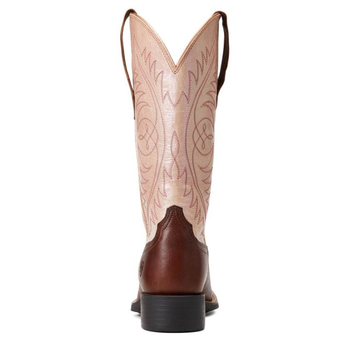 Ariat Round Up Wide Square Toe StretchFit Western Boot Rjave | 6MhcLI4C