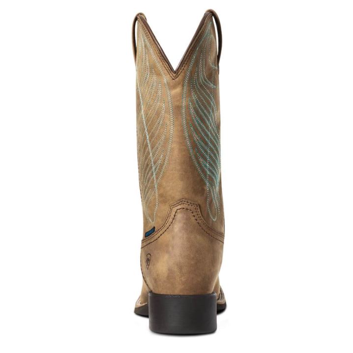 Ariat Round Up Wide Square Toe Waterproof Western Boot Rjave | pKLtGpOl