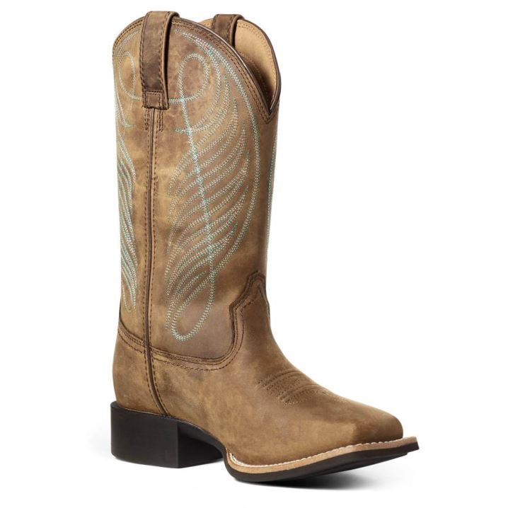 Ariat Round Up Wide Square Toe Waterproof Western Boot Rjave | pKLtGpOl