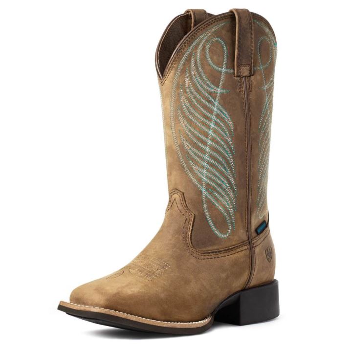 Ariat Round Up Wide Square Toe Waterproof Western Boot Rjave | pKLtGpOl