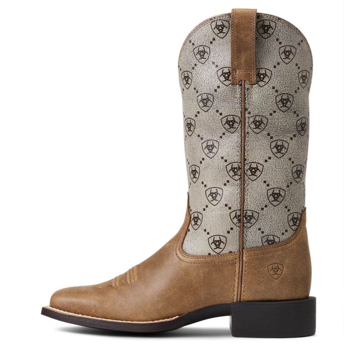 Ariat Round Up Wide Square Toe Western Boot Rjave | 3jSvYQxs