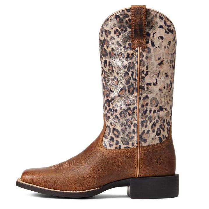 Ariat Round Up Wide Square Toe Western Boot Rjave | WahgI3YU