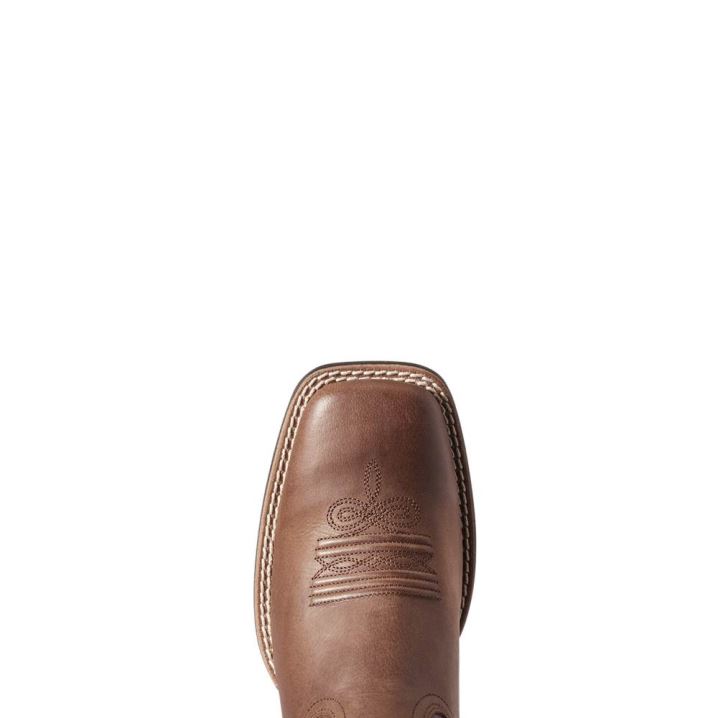 Ariat Round Up Wide Square Toe Western Boot Temno Rjave | lCOq2k50