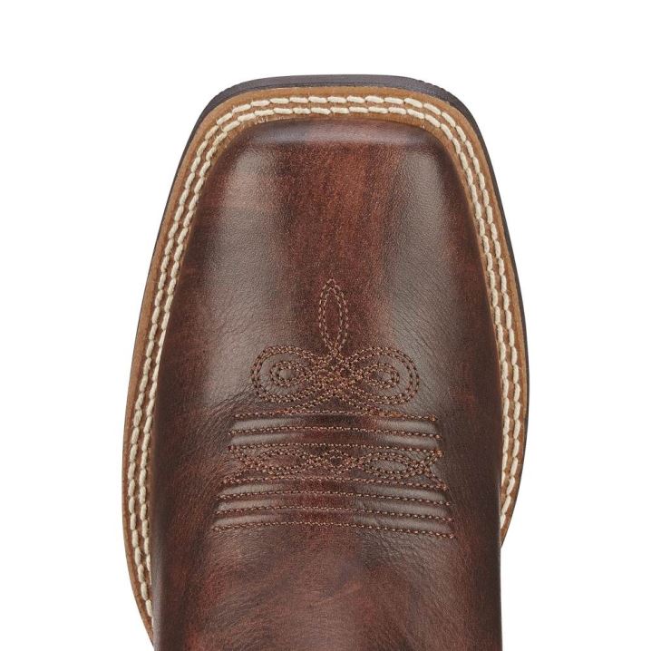 Ariat Round Up Wide Square Toe Western Boot Rjave | osELZ69Y